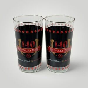 Set of 2 140th Kentucky Derby 2014 Mint Julep Glasses Churchill Downs Winners